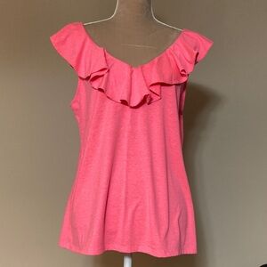 Lilly Pulitzer Pink Ruffle Tank Top - size Large